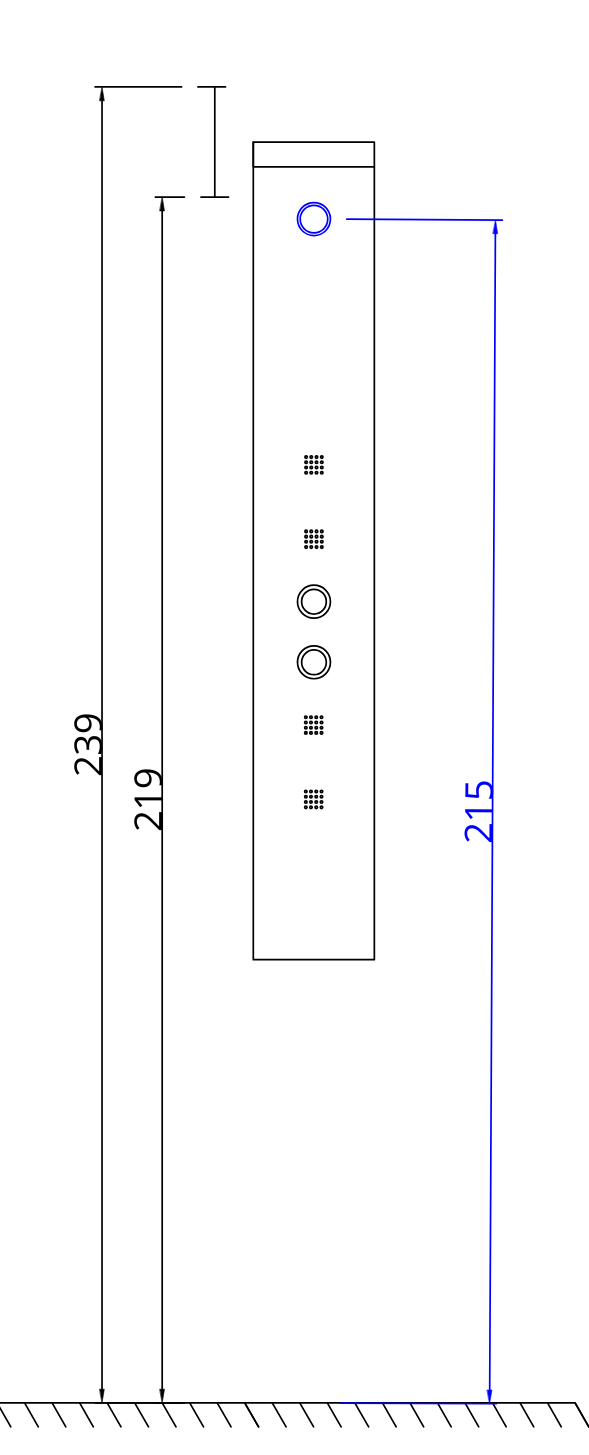 desenho técnico altura máxima produto